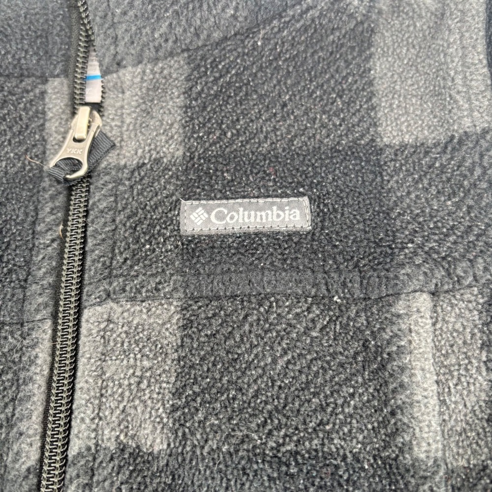 Columbia Toddler Boys Gray Buffalo Plaid Full Zip Fleece Jacket 3T - Picture 3 of 9